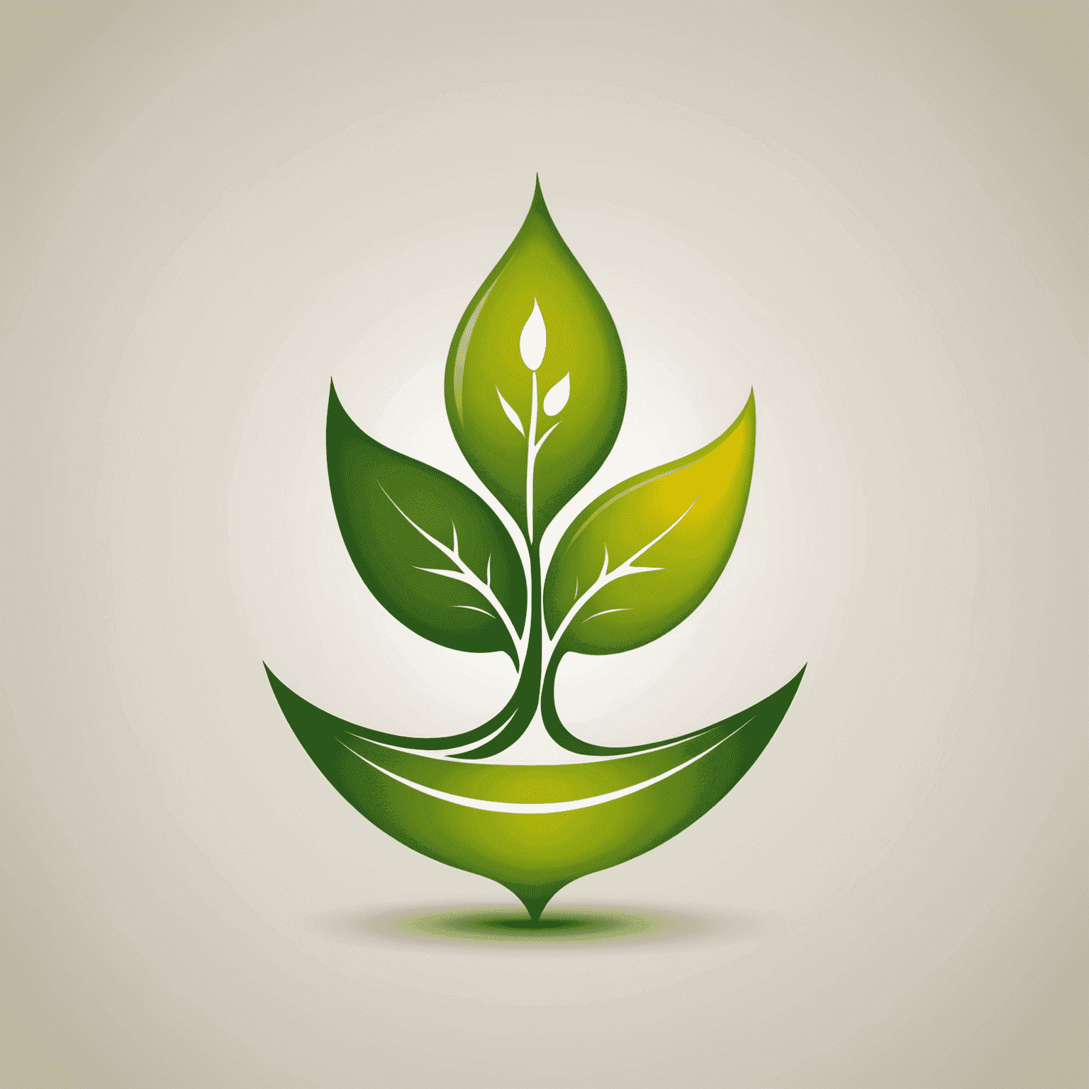 Energy consulting company logo, representing a stylized leaf merged with an oil drop