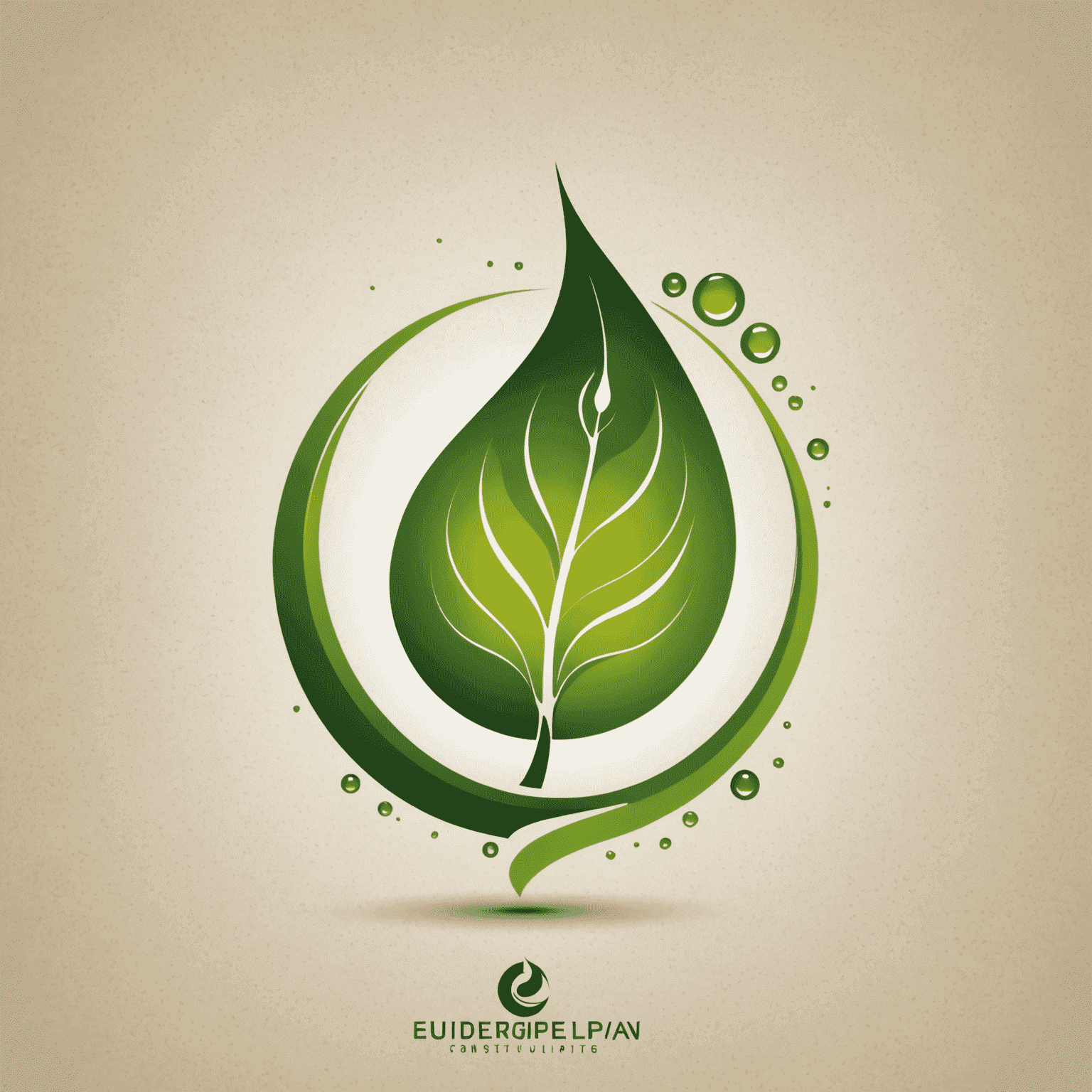 Energy consulting company logo, representing a stylized leaf merged with an oil drop