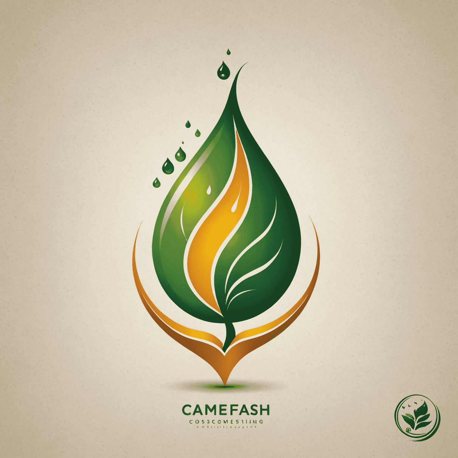 Energy consulting company logo, representing a stylized leaf merged with an oil drop