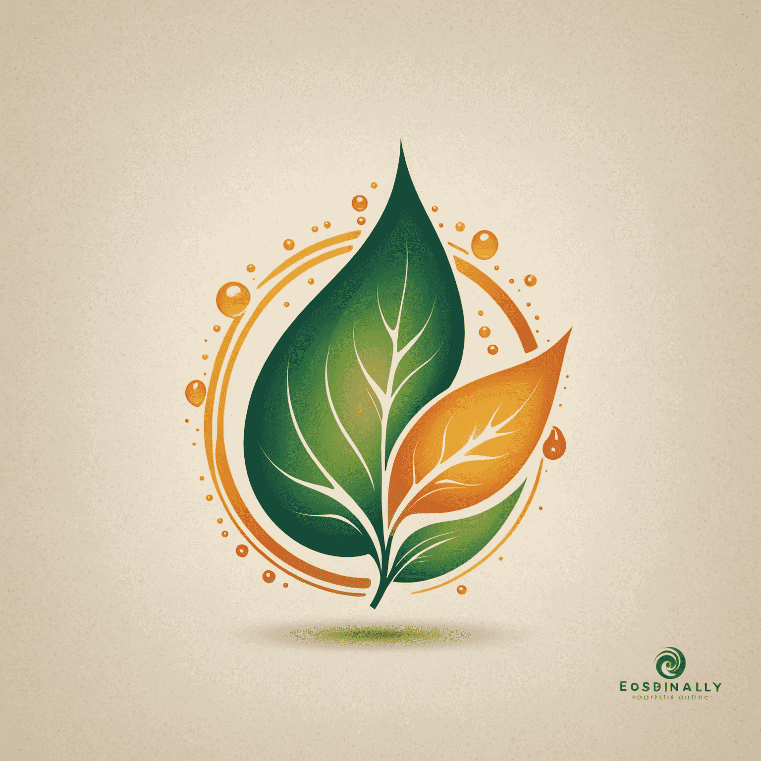 Energy consulting company logo, representing a stylized leaf merged with an oil drop