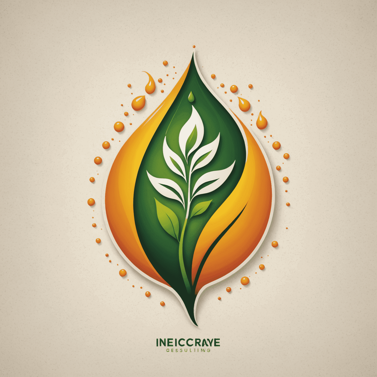 Energy consulting company logo, representing a stylized leaf merged with an oil drop