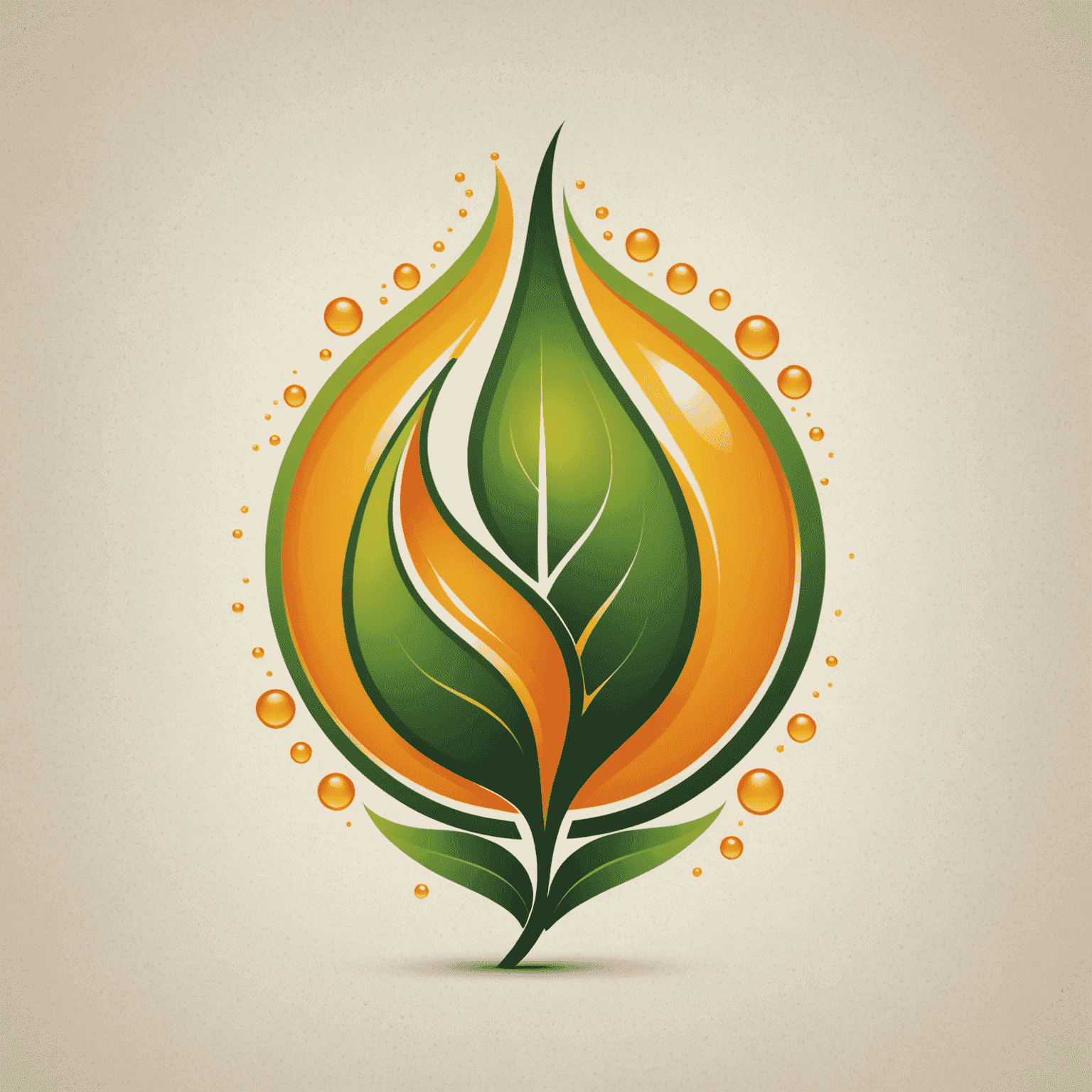 Energy consulting company logo, representing a stylized leaf merged with an oil drop