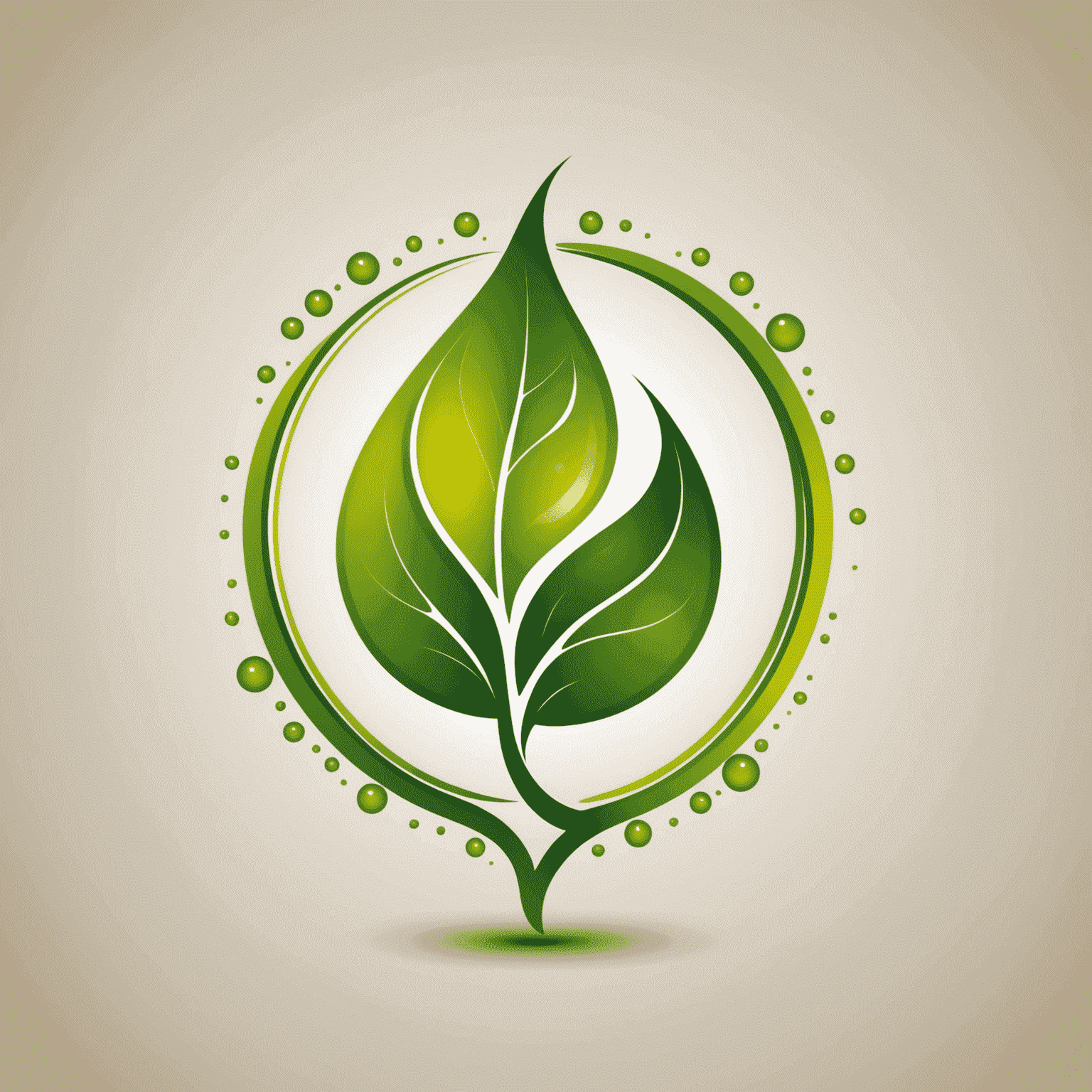 Energy consulting company logo, representing a stylized leaf merged with an oil drop