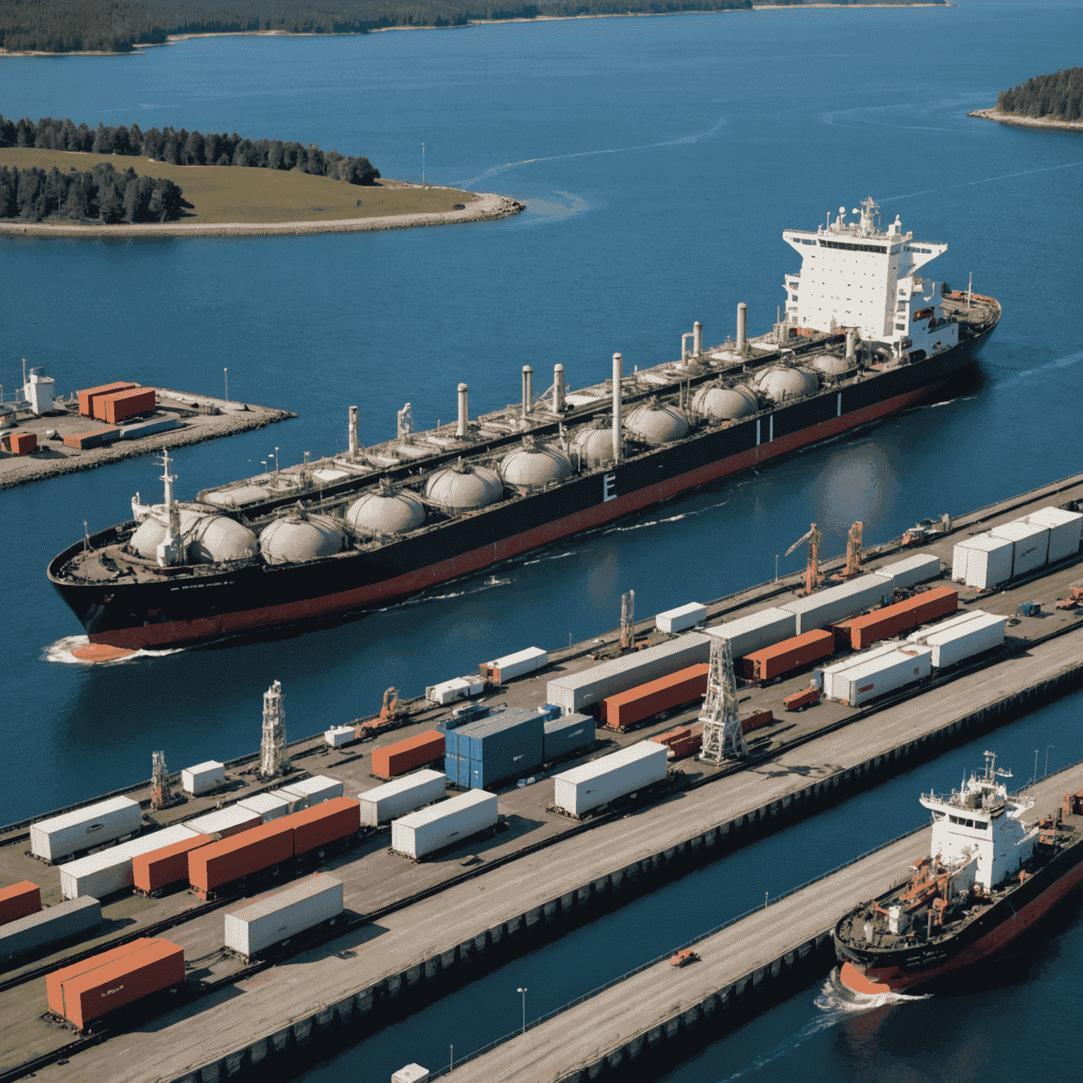 Image showing pipelines, tanker trucks and ships transporting energy products